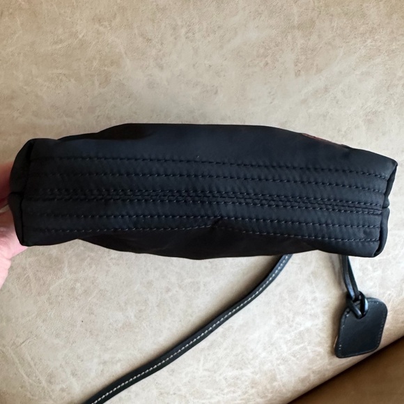 Dooney & Bourke Black Nylon Crossbody Bag with leather trim and pink interior - Picture 8 of 16